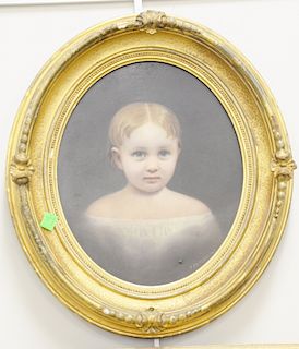 Peter Baumgras (1827-1903), oil on board, portrait of young child, Lillee and James Corden daughter, signed lower right "P. Baumgras 1869". sight size