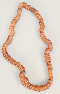 Amber Large bead necklace. lg. approx 26 in.