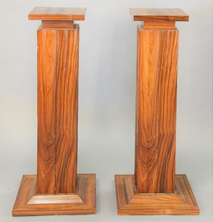Pair of Contemporary pedestals, ht. 43 in., top 12" x 12".