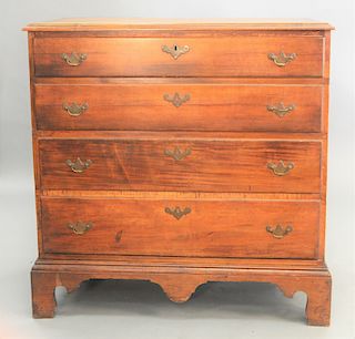 Chippendale four drawer chest with bracket feet. ht. 40 in., top 19 1/3" x 39 1/4".