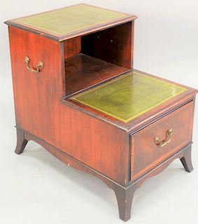 George IV style leather top stair/table, with drawer. ht. 25 in., wd. 18 in., dp. 26 in.