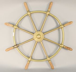 Brass Ships Wheel, Brown Bros. & Co. dia. 31in.