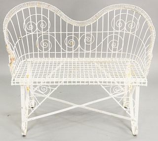 Wire outdoor bench, ht. 35 in., wd. 45 in.