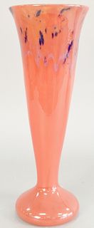Schneider art glass vase, large red and blue trumpet form, base signed Schneider. ht. 17 3/4 in.