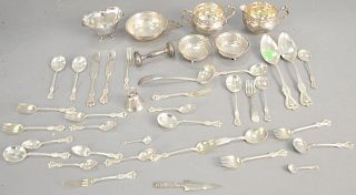 Sterling silver lot to include flatware, sugar and creamer and porringer, 42.4 t.oz.