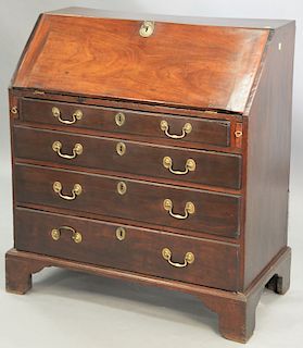 George III Mahogany desk, with slant front, 1770, ht. 40 in., wd. 36 in.