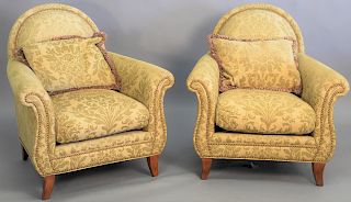 Pair of Swaim upholstered chairs, ht. 37 in., wd. 36in.