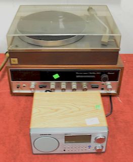 Stereo group to include Sansui solid state 5000x stereo amplifier, AR record player, and sangean WR-2.