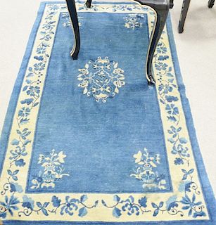Chinese oriental throw rug, 4' x 6' 8".