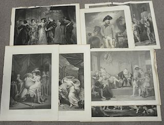 Shakespeare engraving portfolio, consistency of 101 engravings by Boydell. sheet size: 19 1/2" x 26"