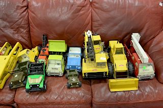 Group of Toy Trucks, loaders, construction vehicles, etc, by Tonka.