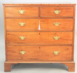 George III mahogany two over three drawer chest, ht., 36 in., top 19" x 36 1/2".