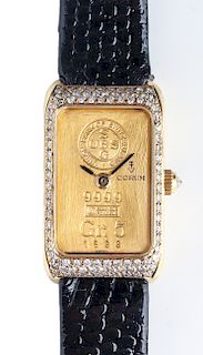 Corum 18K & Diamonds 5 Gram Swiss UBS Ingot Watch