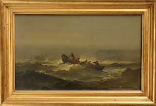 Franklin Dullin Briscoe Marine Scene Oil on Canvas