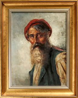 Raffaele Frigerio "Portrait of Man" Oil on Canvas