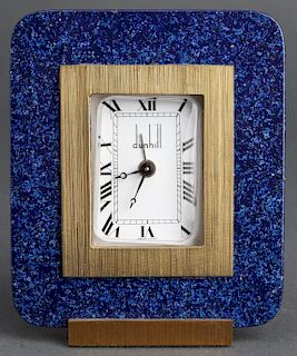 Dunhill Art Deco Brass & Enamel Desk Clock