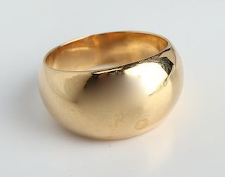 Mid-Century Modern 14K Yellow Gold Dome Ring