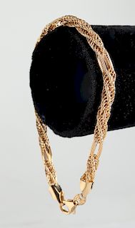 14K Yellow Gold Twisted Chain Bracelet