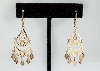 Turkish 14K Yellow Gold Chandelier Earrings