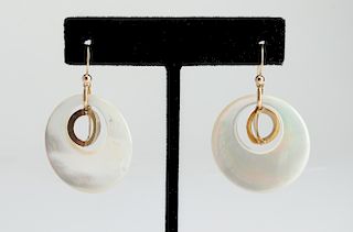 14K Yellow Gold & Mother-Of-Pearl Drop Earrings