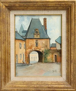 Philippe Bunel "Village Archway" Oil on Canvas