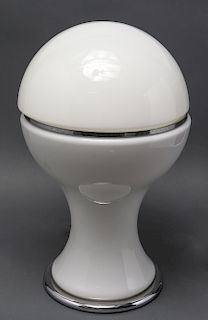 Italian Mid-Century Modern White Glass Table Lamp