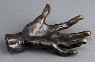 After Auguste Rodin Bronze Hand Sculpture