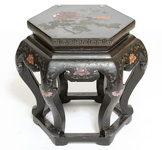 Chinese Coromandel Lacquered Hexagonal Side Table