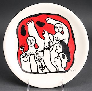 Fernand Leger Manner Porcelain Plate