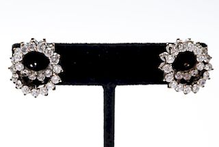 Vintage Vermeil Silver & Gold-Plated CZ Earrings