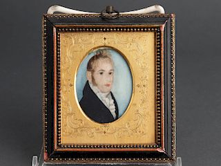 Portrait of a Gentleman Miniature on Bone