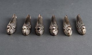 Silea Silver-Plate Duck Form Knife Rests, Set of 6