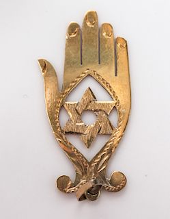 Judaica 14K Yellow Gold Hamsa Pendant