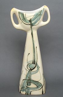 Modern Ceramic Double-Handled Tall Vase