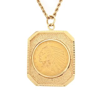 US $5 Indian Head Coin Necklace