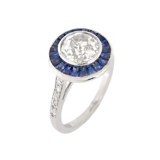Diamond, Sapphire and 18K Ring
