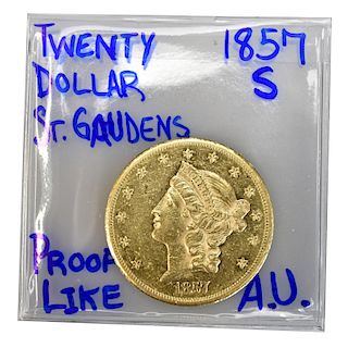1857-S Gold Saint-Gaudens Twenty Dollar