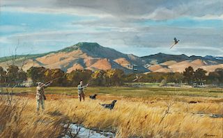 Ogden M. Pleissner (1905-1983)  Western Pheasant Hunting