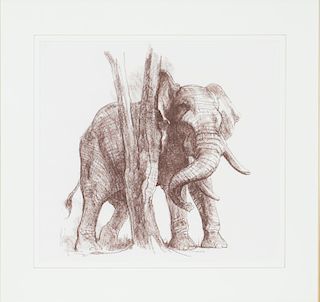 Bob Kuhn (1920-2007)  African Elephant