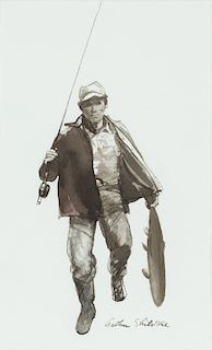 Arthur Shilstone (b. 1922)  Salmon Fisherman