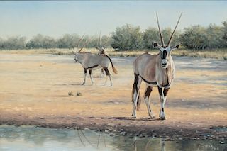 Grant Hacking (b. 1964)  Two African Wildlife Paintings