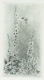 William Simmons (1884-1949) Ariel (Hummingbird with Foxglove) 