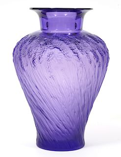 Lalique 'Lavande' Crystal Vase with Original Box