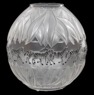 Lalique Crystal Tanzania Zebra Vase