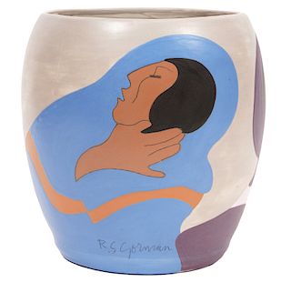 RC Gorman Signed Color Proof Ceramic Art Vase
