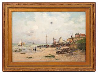 Charles Lapostolet 'French Coast' Oil Painting