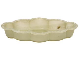 Chinese Mughal Style Carved Jade Dish