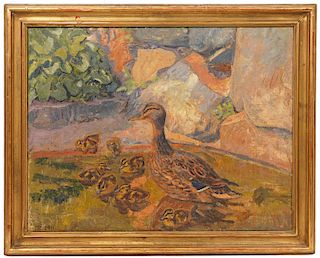 Johannes Larsen 'Duck and Ducklings' Painting