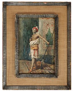 Jehan Georges Vibert Watercolor 'Warrior'