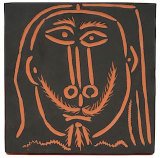 Pablo Picasso Tête d'homme Terra-cotta Plaque